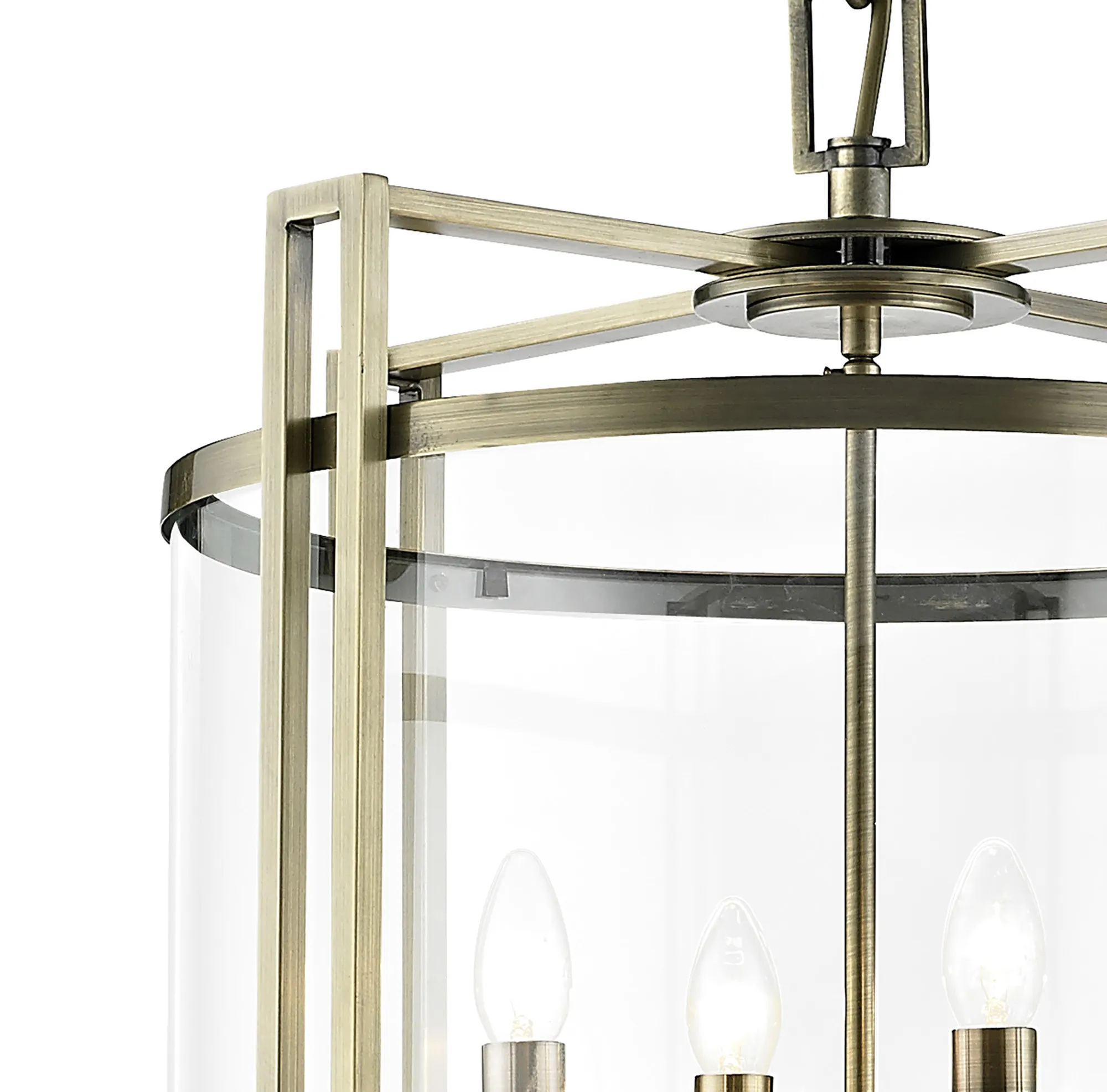 Eaton Glass Pendant 12 Light (17.6kg) Antique Brass IL31095  Diyas Eaton Antique Brass